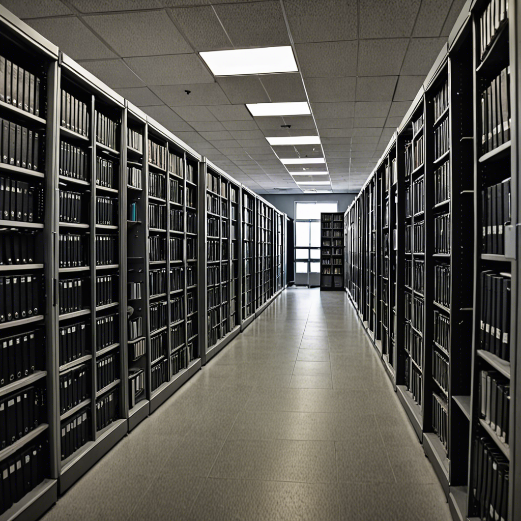 Files on shelves in a document archive